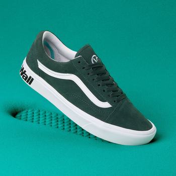 Férfi Vans Distort Comfycush Old Skool Tornacipő VA4369702 Zöld/Fehér